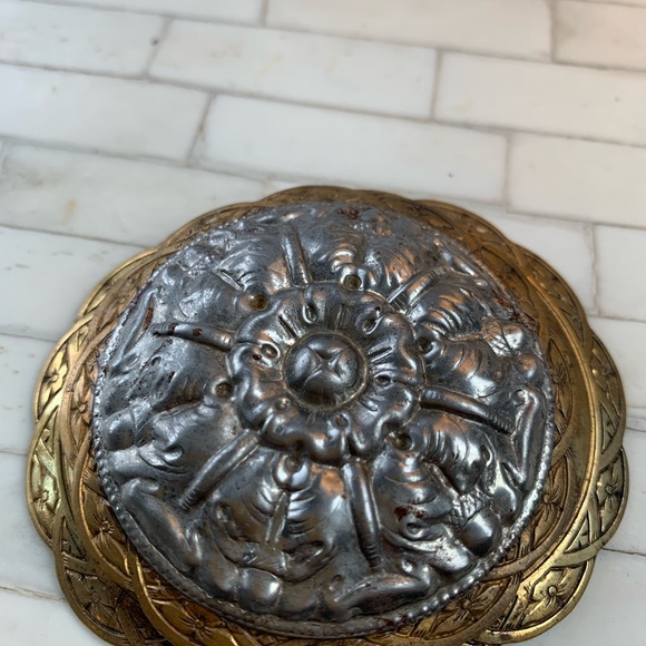 4 / 20 $ SALE Vintage mixed metal oblong brooch ( silver / brass tone) - Picture 4 of 4